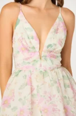 Janna Floral Plunge Midi Dress - Image 3