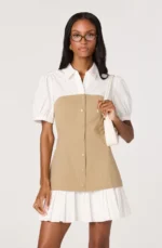 Joseline Mixed Media Faux Layered Mini Dress - Image 3