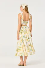 Kaleigh Paradise Print Gathered Midi Skirt Set - Image 3