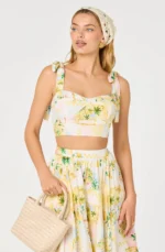 Kaleigh Paradise Print Gathered Midi Skirt Set - Image 2