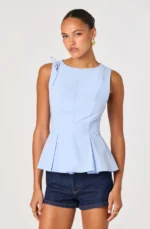 Kalish Shoulder Tie Peplum Top