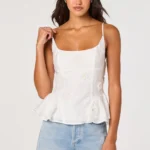 Kassidy Floral Appliqué Peplum Top