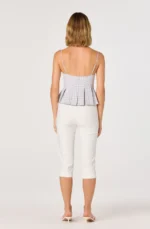 Lesly Gingham Pleated Bustier Top - Image 2