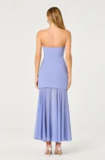 Lizet Strapless Mini Dress with Sheer Maxi Overlay - Image 2