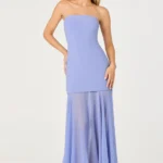 Lizet Strapless Mini Dress with Sheer Maxi Overlay