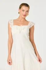 Makiya Lace Strap Empire Waist Midi Dress - Image 3