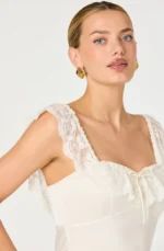 Makiya Lace Strap Empire Waist Midi Dress - Image 4