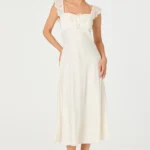 Makiya Lace Strap Empire Waist Midi Dress