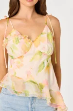 Mejra Floral Ruffle Asymmetric Cami - Image 3