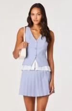 Nabiel Pinstripe Vest And Skirt Set - Image 4