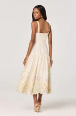 Pellagia Embroidered Eyelet Tiered Midi Dress - Image 2