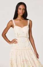 Pellagia Embroidered Eyelet Tiered Midi Dress - Image 3