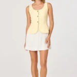 Sheridan Tweed Vest Mixed Media Mini Dress