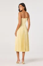 Shionagh Satin Bow-Detail Pleated Midi Dress - Image 2