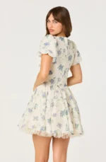 Sommer Floral Puff Sleeve Mini Dress - Image 2