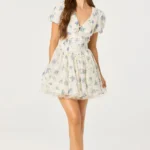 Sommer Floral Puff Sleeve Mini Dress