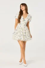 Sommer Floral Puff Sleeve Mini Dress