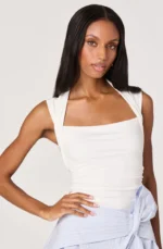 Tamrah Ruched Ribbed Tank Top