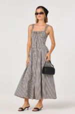 Temperance Gingham Check Maxi Dress - Image 4