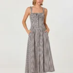 Temperance Gingham Check Maxi Dress