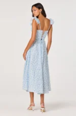 Wedelia Ruffle Strap Eyelet Corset Midi Dress - Image 2