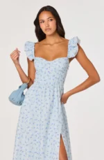 Wedelia Ruffle Strap Eyelet Corset Midi Dress - Image 3