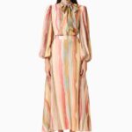 CURAAE Zala blouse and maxi skirt set  in Striped Multi