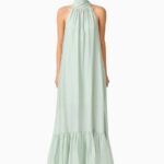 CURAAE Isaline Halter Maxi Dress in Sage Green