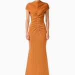 CURAAE Roya Maxi Dress in Caramel Brown