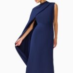 Leonara Asymmetric Cape Maxi Dress