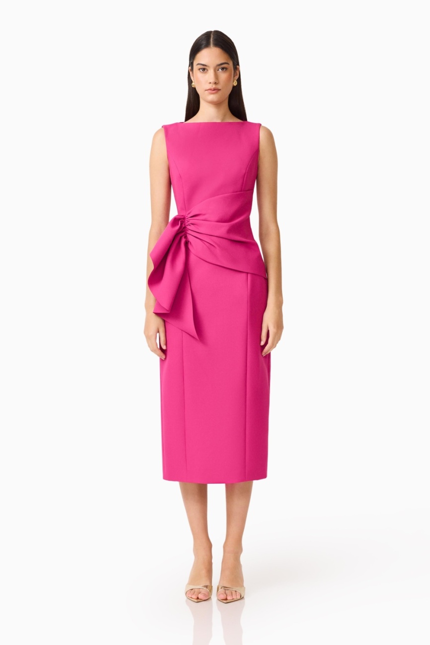 E1072696_PINKORCHID_1 Liora Ruffle Column Midi Dress - Image 1