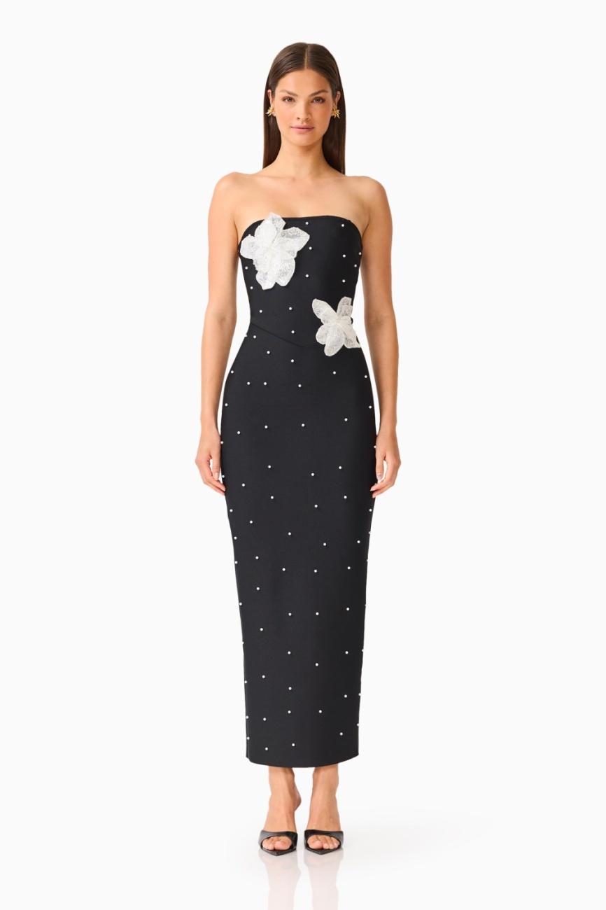 EB1082626BD_BLACK_1 Natasia Embellished Maxi Dress - Image 1