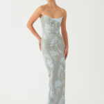 SAVIE JACQUARD GOWN