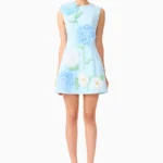 Buttercup Embroidered Mini Dress in Blue