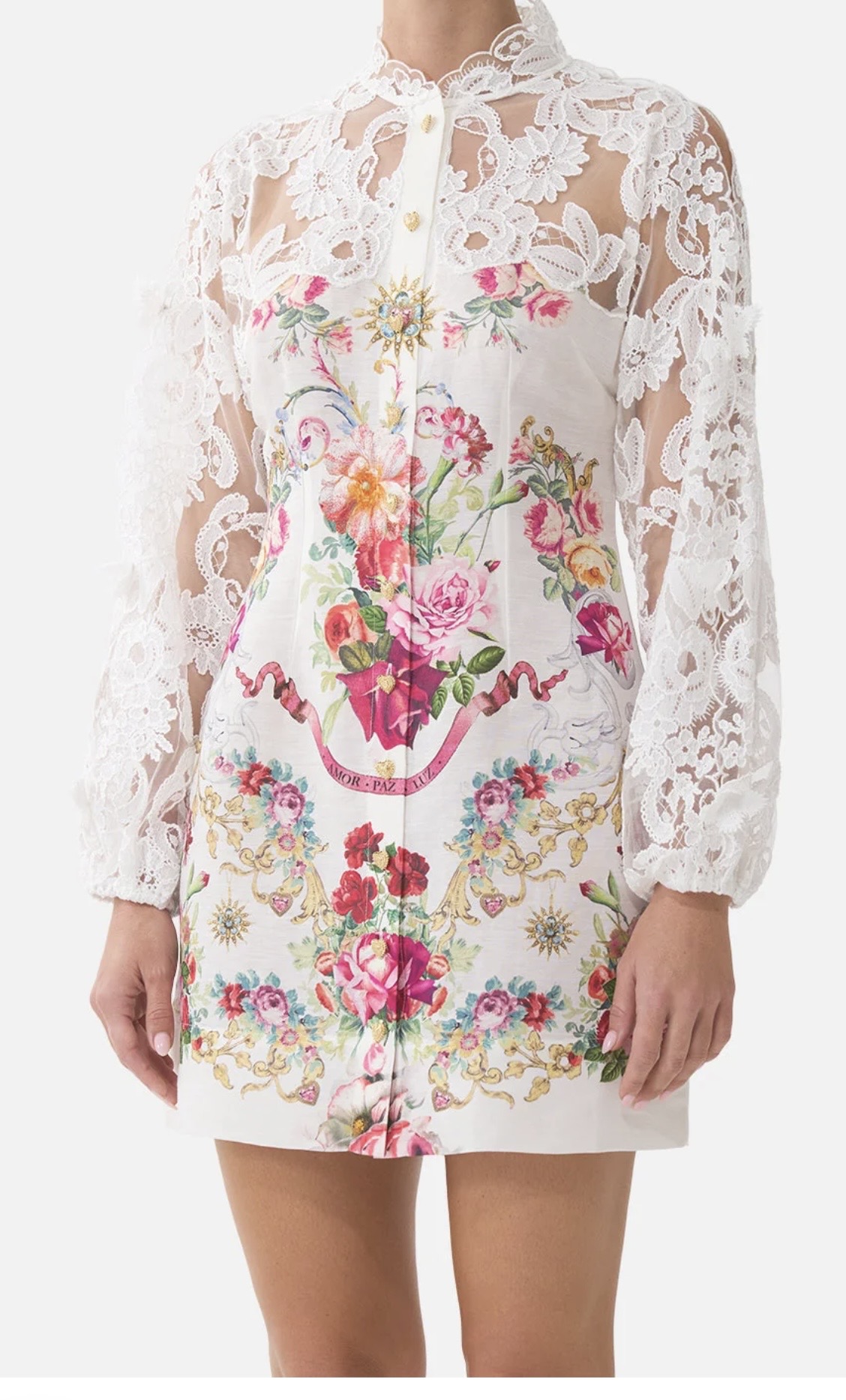 Screenshot Lace Sleeve Mini Dress Torero Libertine - Image 1